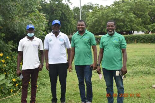 CCO and GPHA officials posing for the cameras during the tree planting exercise